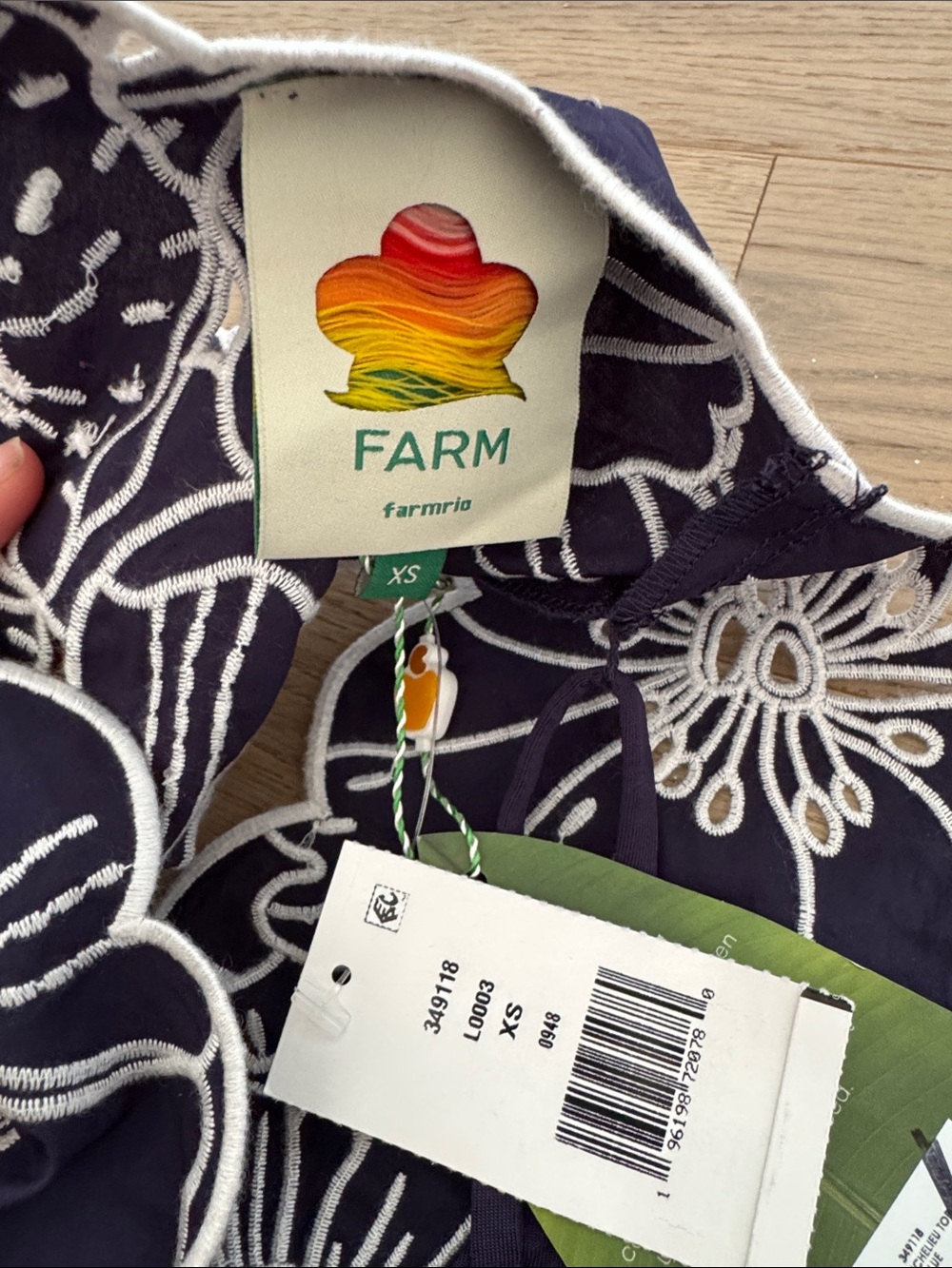 Farm Rio • NWT $198US Blue Richelieu Top - Picture 6 of 10